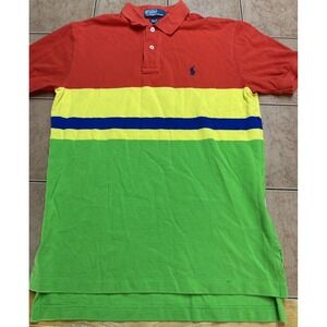 Polo Ralph Lauren Polo Shirt Men's Sz Small Color Block Striped Preppy Pony Logo